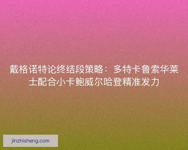 戴格诺特论终结段策略：多特卡鲁索华莱士配合小卡鲍威尔哈登精准发力