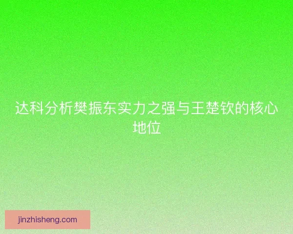 达科分析樊振东实力之强与王楚钦的核心地位