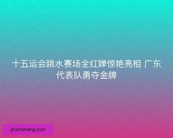 十五运会跳水赛场全红婵惊艳亮相 广东代表队勇夺金牌